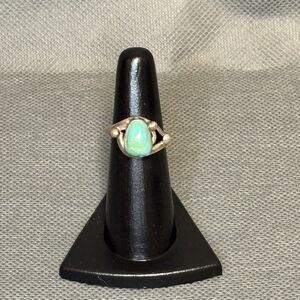 Vintage Turquoise Ring Southwestern Sterling Silver Mexico Size 6